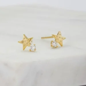 Zafino Sophia Stud Earring - 925 Sterling Silver - Gold Clearance