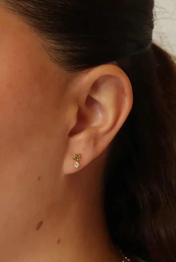 Zafino Sophia Stud Earring - 925 Sterling Silver - Gold Clearance